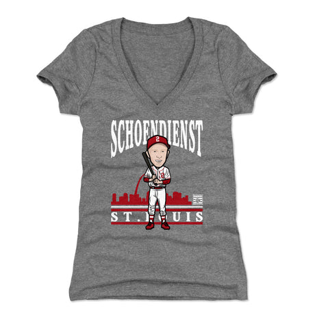 Red Schoendienst Women's V-Neck T-Shirt | 500 LEVEL