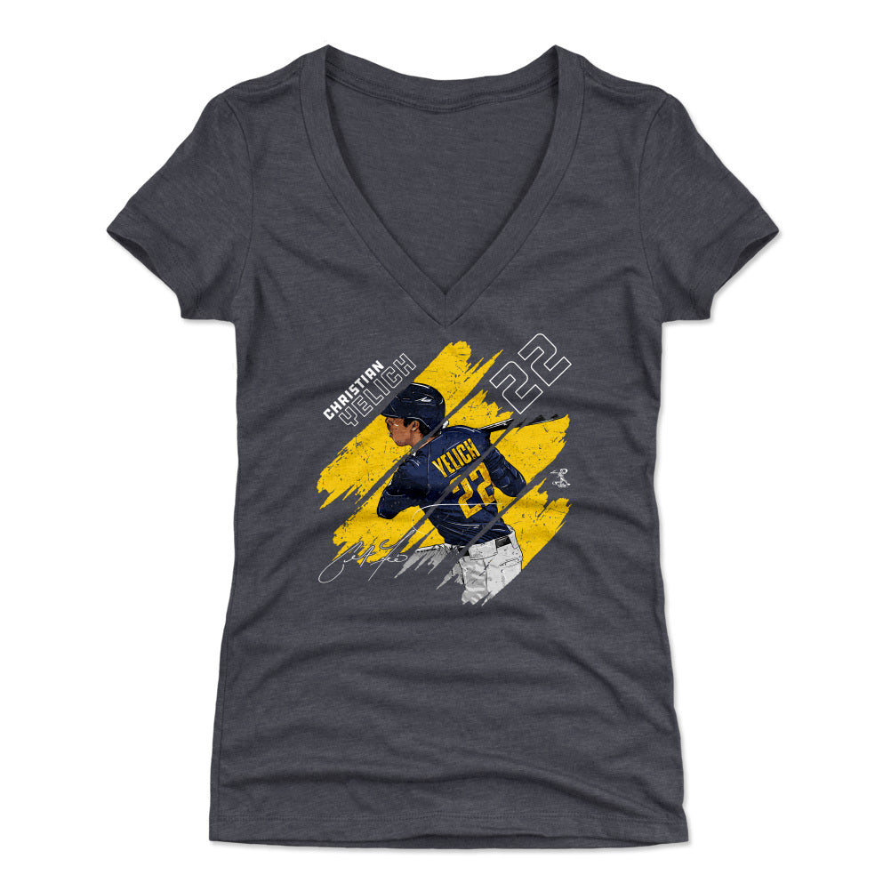Christian Yelich Women's V-Neck T-Shirt | 500 LEVEL