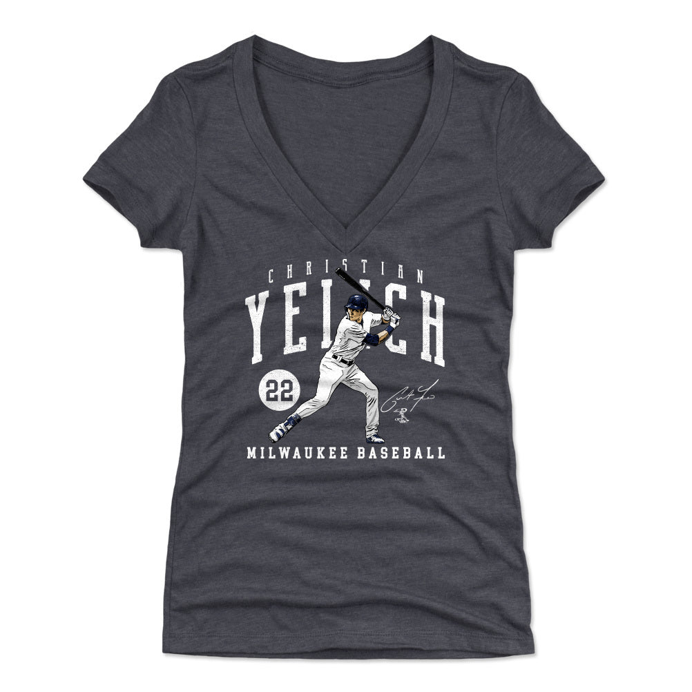 Christian Yelich Women's V-Neck T-Shirt | 500 LEVEL