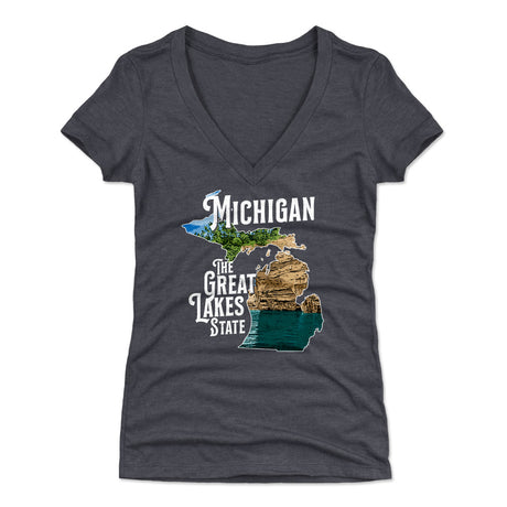 Michigan Women's V-Neck T-Shirt | 500 LEVEL