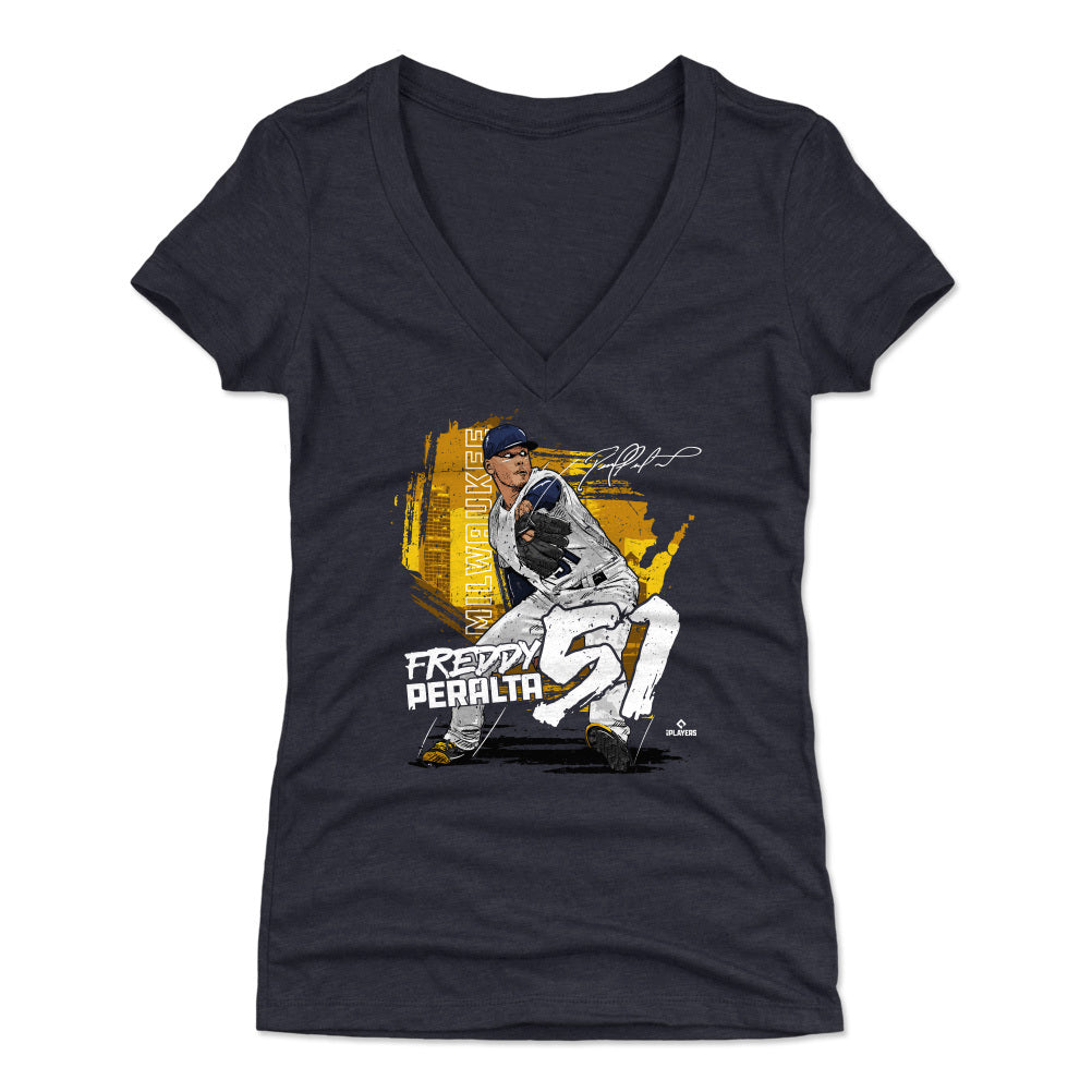 Freddy Peralta Women's V-Neck T-Shirt | 500 LEVEL