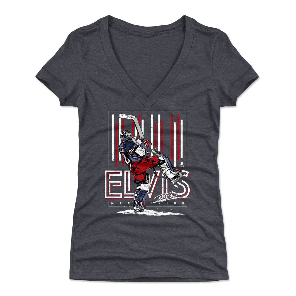 Elvis Merzlikins Women&#39;s V-Neck T-Shirt | 500 LEVEL