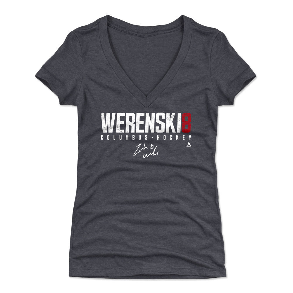 Zach Werenski Women&#39;s V-Neck T-Shirt | 500 LEVEL