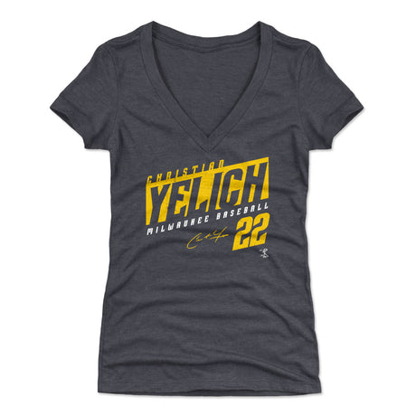 Christian Yelich Women's V-Neck T-Shirt | 500 LEVEL