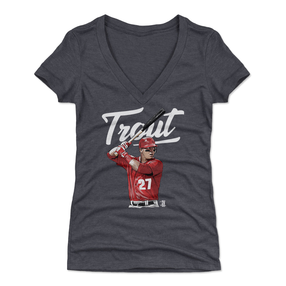 Mike Trout Women's V-Neck T-Shirt | 500 LEVEL