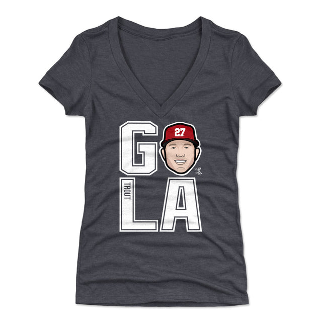 Mike Trout Women's V-Neck T-Shirt | 500 LEVEL