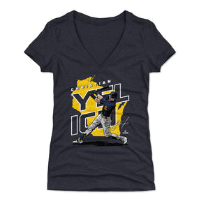 Christian Yelich Women's V-Neck T-Shirt | 500 LEVEL