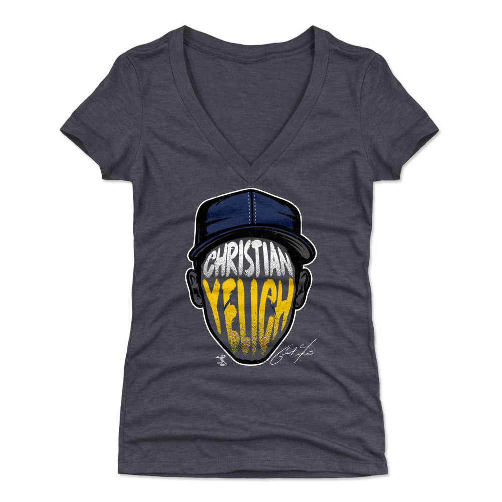 Christian Yelich Women's V-Neck T-Shirt | 500 LEVEL