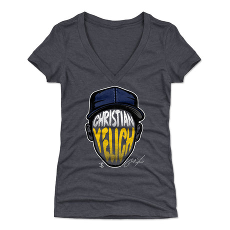 Christian Yelich Women's V-Neck T-Shirt | 500 LEVEL