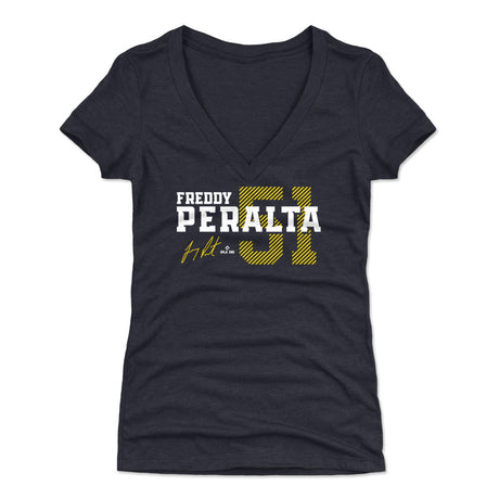 Freddy Peralta Women's V-Neck T-Shirt | 500 LEVEL
