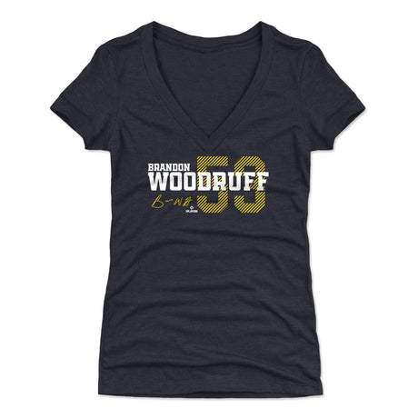Brandon Woodruff Women's V-Neck T-Shirt | 500 LEVEL