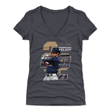 Christian Yelich Women's V-Neck T-Shirt | 500 LEVEL