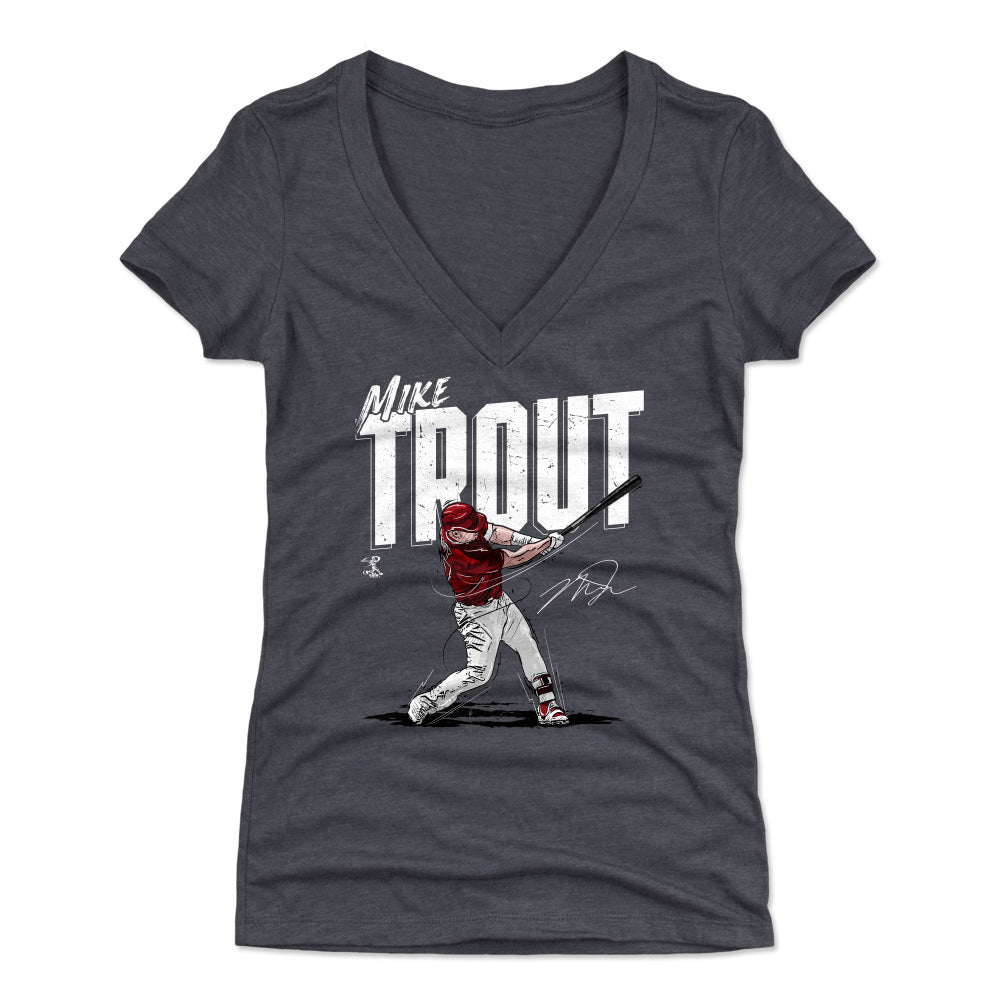 Mike Trout Women's V-Neck T-Shirt | 500 LEVEL