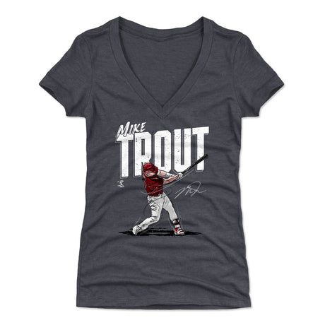 Mike Trout Women's V-Neck T-Shirt | 500 LEVEL