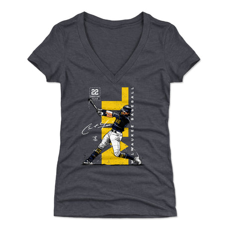 Christian Yelich Women's V-Neck T-Shirt | 500 LEVEL