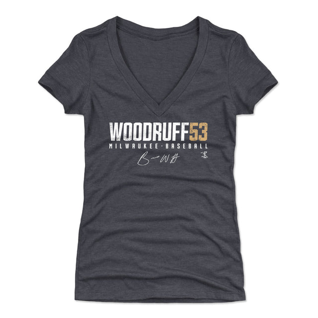 Brandon Woodruff Women's V-Neck T-Shirt | 500 LEVEL
