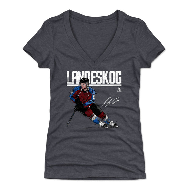 Gabriel Landeskog Women's V-Neck T-Shirt | 500 LEVEL