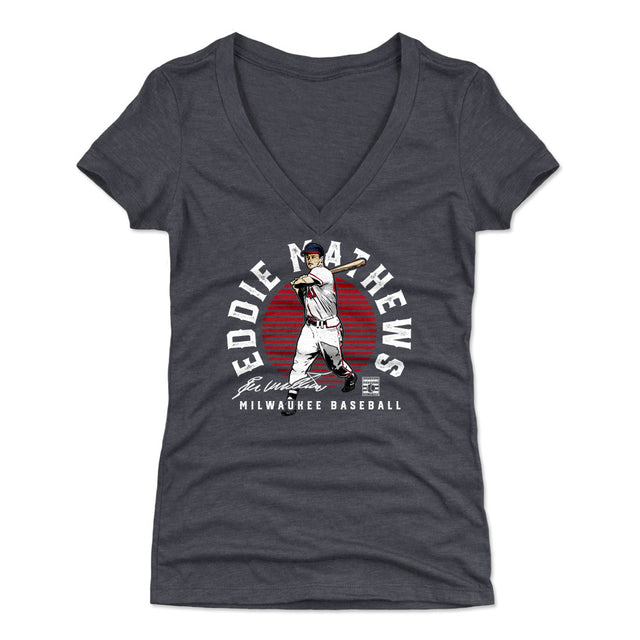 Eddie Mathews Women's V-Neck T-Shirt | 500 LEVEL