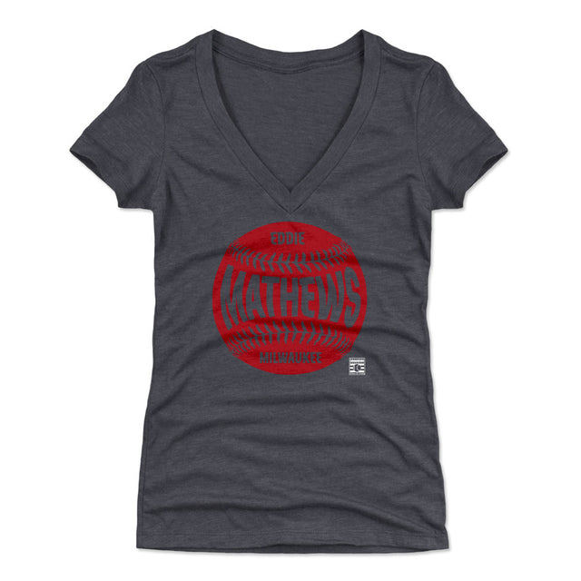 Eddie Mathews Women's V-Neck T-Shirt | 500 LEVEL