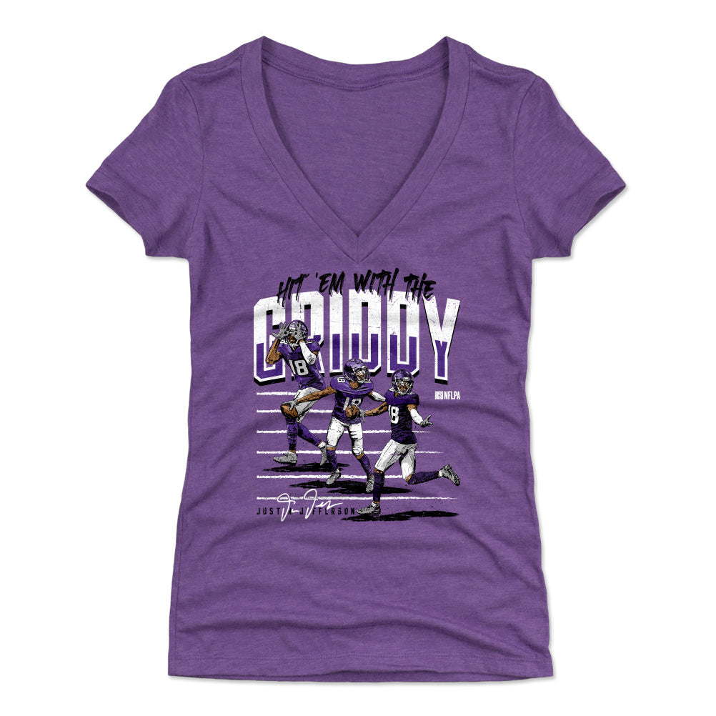 Justin Jefferson Women's V-Neck T-Shirt | 500 LEVEL