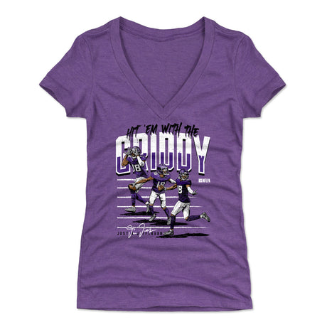 Justin Jefferson Women's V-Neck T-Shirt | 500 LEVEL