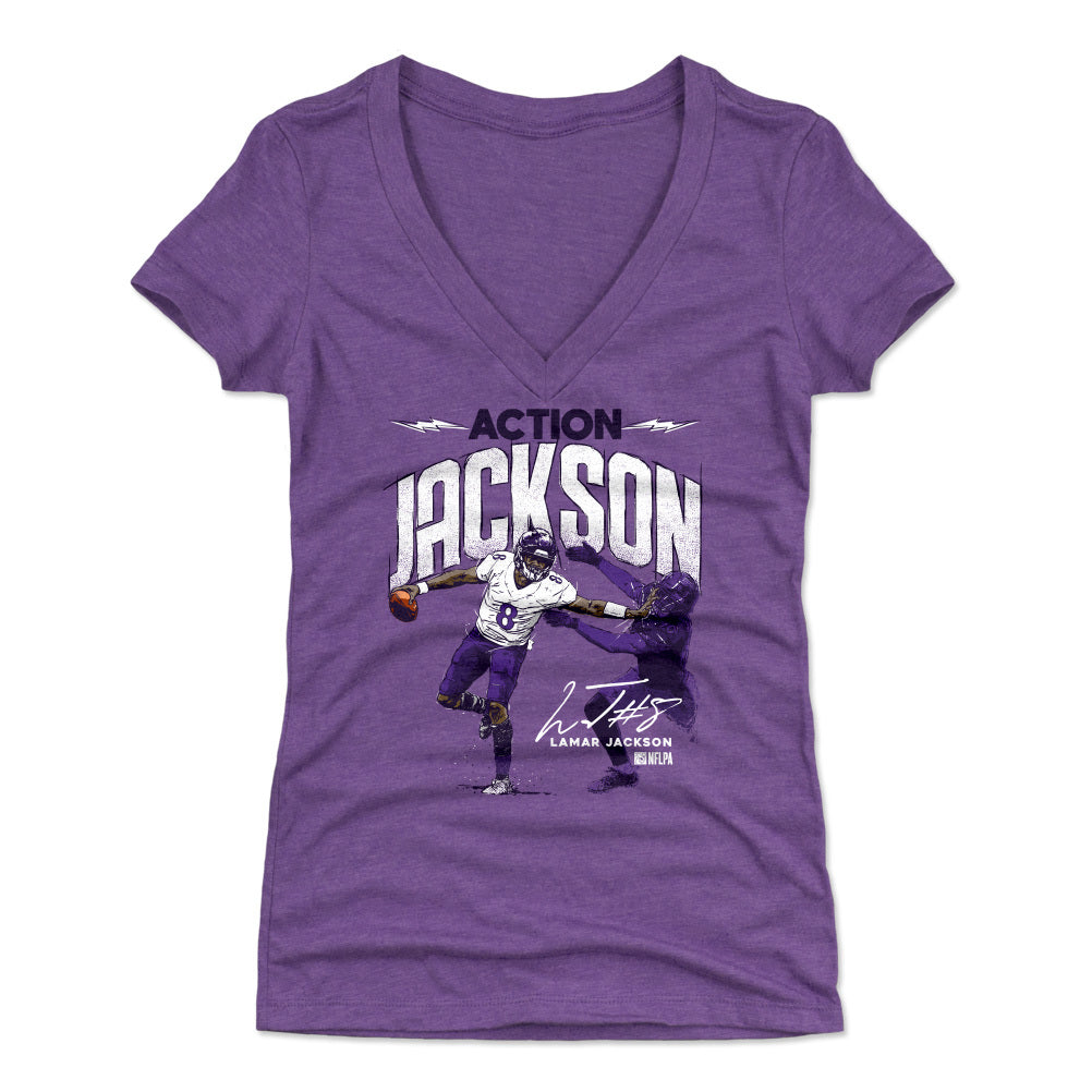 Lamar Jackson Women's V-Neck T-Shirt | 500 LEVEL