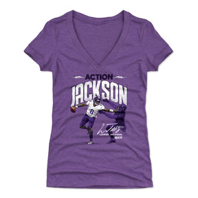 Lamar Jackson Women's V-Neck T-Shirt | 500 LEVEL