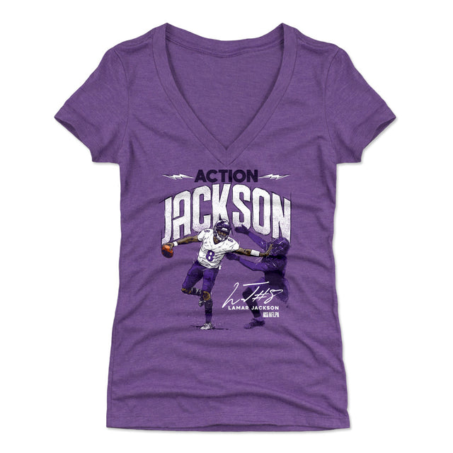 Lamar Jackson Women's V-Neck T-Shirt | 500 LEVEL