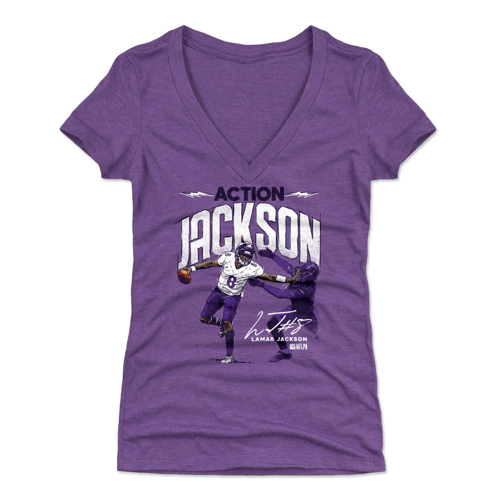 Lamar Jackson Women&#39;s V-Neck T-Shirt | 500 LEVEL