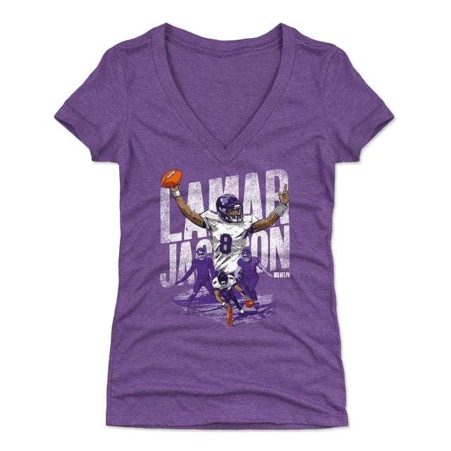 Lamar Jackson Women's V-Neck T-Shirt | 500 LEVEL