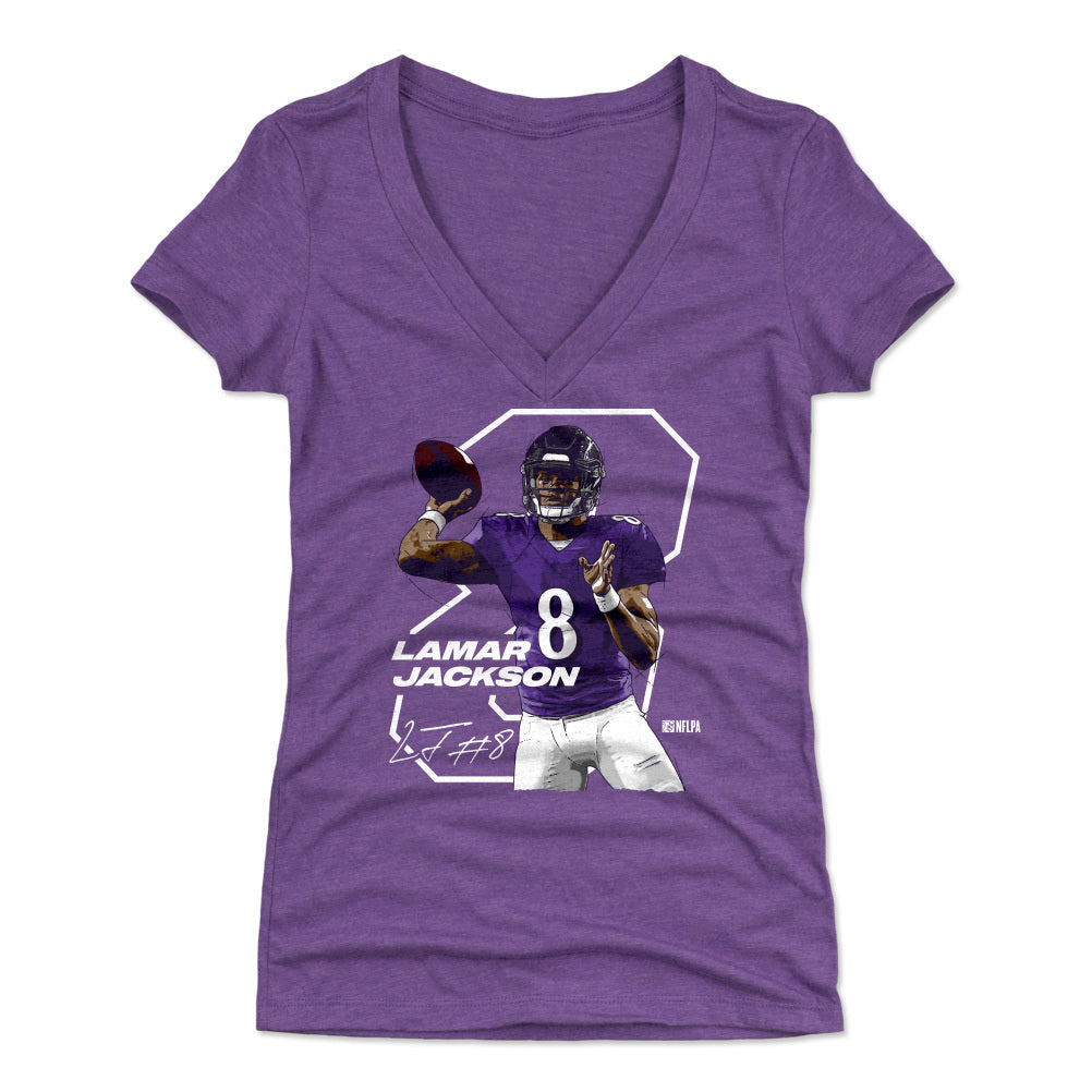 Lamar Jackson Women's V-Neck T-Shirt | 500 LEVEL