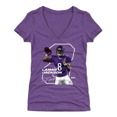 Lamar Jackson Women's V-Neck T-Shirt | 500 LEVEL