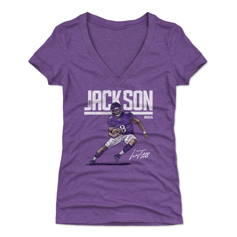 Lamar Jackson Women's V-Neck T-Shirt | 500 LEVEL
