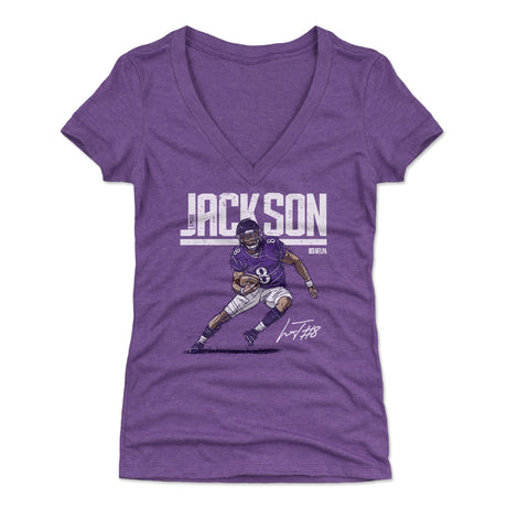 Lamar Jackson Women's V-Neck T-Shirt | 500 LEVEL