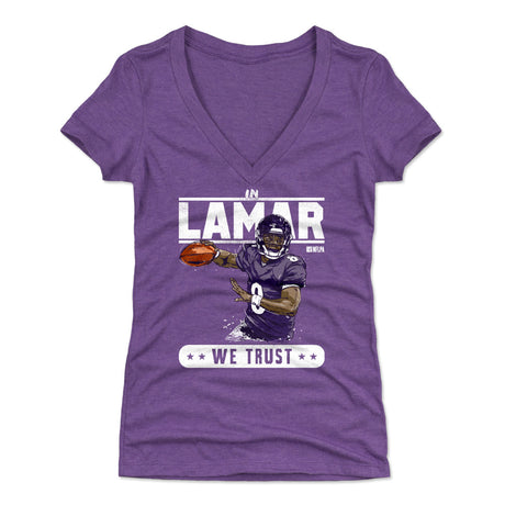 Lamar Jackson Women's V-Neck T-Shirt | 500 LEVEL