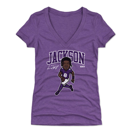 Lamar Jackson Women's V-Neck T-Shirt | 500 LEVEL