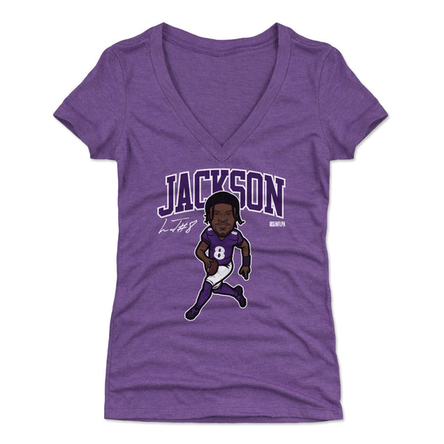 Lamar Jackson Women's V-Neck T-Shirt | 500 LEVEL