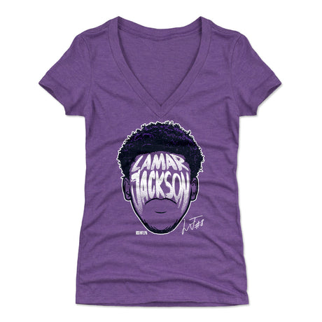Lamar Jackson Women's V-Neck T-Shirt | 500 LEVEL