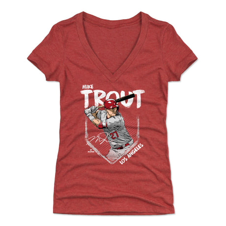 Mike Trout Women's V-Neck T-Shirt | 500 LEVEL