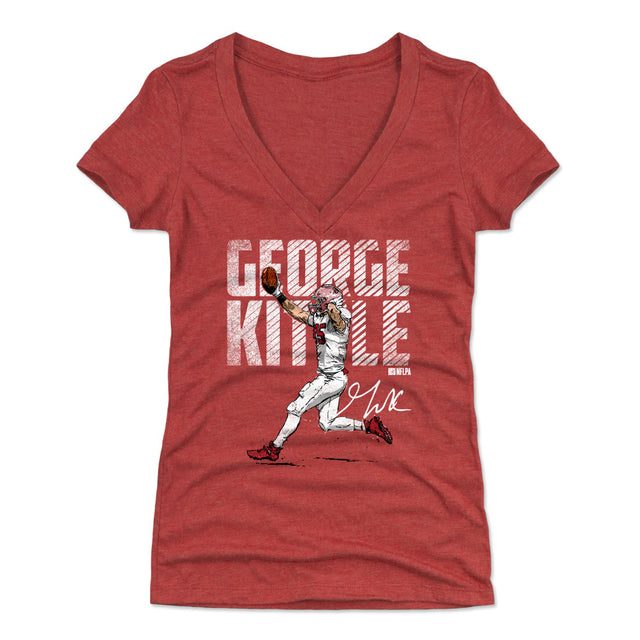 George Kittle Women's V-Neck T-Shirt | 500 LEVEL