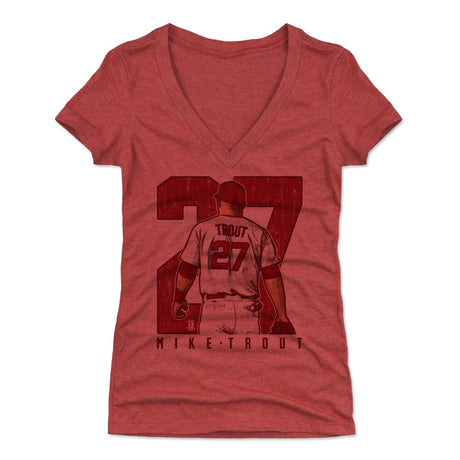 Mike Trout Women's V-Neck T-Shirt | 500 LEVEL