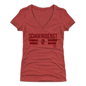 Red Schoendienst Women's V-Neck T-Shirt | 500 LEVEL