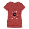 Jaccob Slavin Women's V-Neck T-Shirt | 500 LEVEL