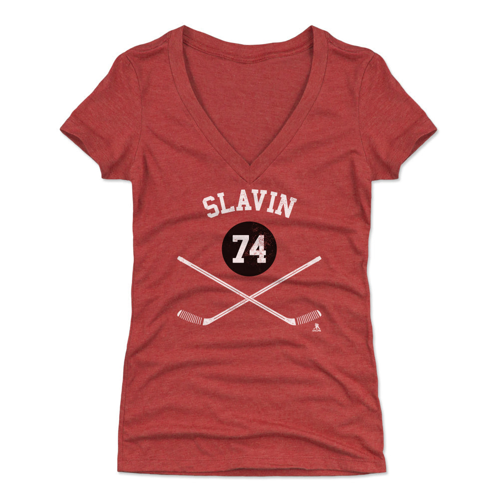 Jaccob Slavin Women's V-Neck T-Shirt | 500 LEVEL