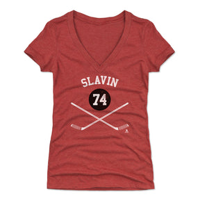 Jaccob Slavin Women's V-Neck T-Shirt | 500 LEVEL