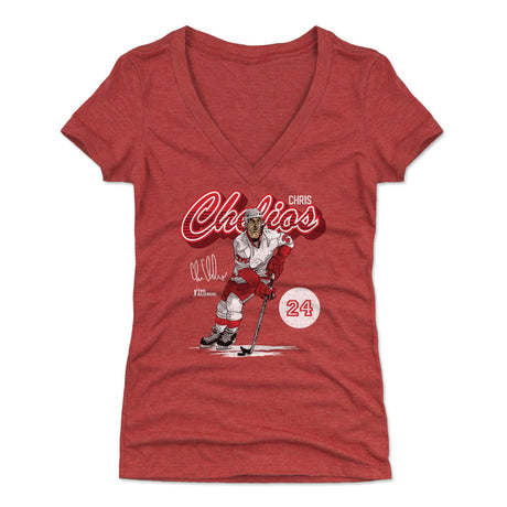 Chris Chelios Women's V-Neck T-Shirt | 500 LEVEL