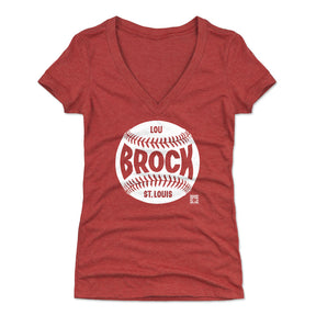 Lou Brock Women's V-Neck T-Shirt | 500 LEVEL