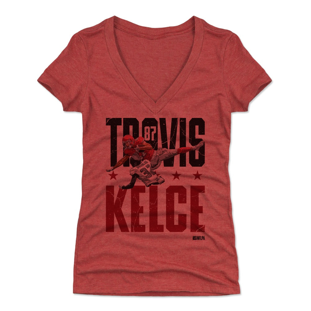 Travis Kelce Women's V-Neck T-Shirt | 500 LEVEL
