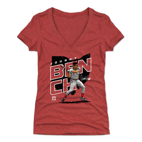 Johnny Bench Women's V-Neck T-Shirt | 500 LEVEL