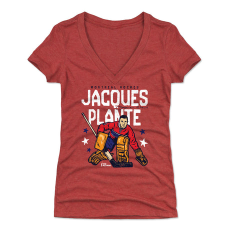 Jacques Plante Women's V-Neck T-Shirt | 500 LEVEL